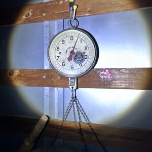 Vintage Hanging Scale with Metal Chains